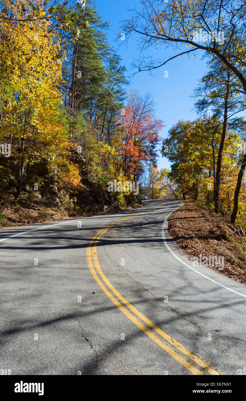 Ende der Dragon-Straße 129, US nahe Angebote Lücke südlich von Great Smoky Mountains National Park, Tennessee, USA Stockfoto