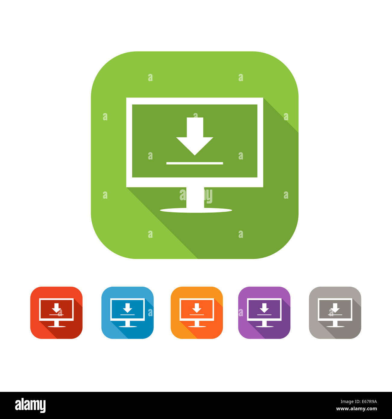 Farbpalette der flachen Hochladen von Daten-Symbol Stockfoto