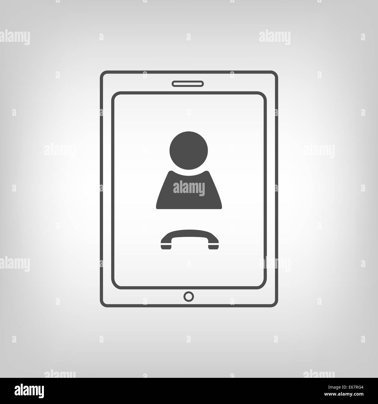 Tablet-PC mit Videochat-Bild Stockfoto