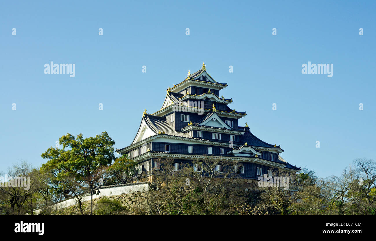 Okayama Schloss (auch bekannt als "Krähe") in Okayama, Japan Stockfoto