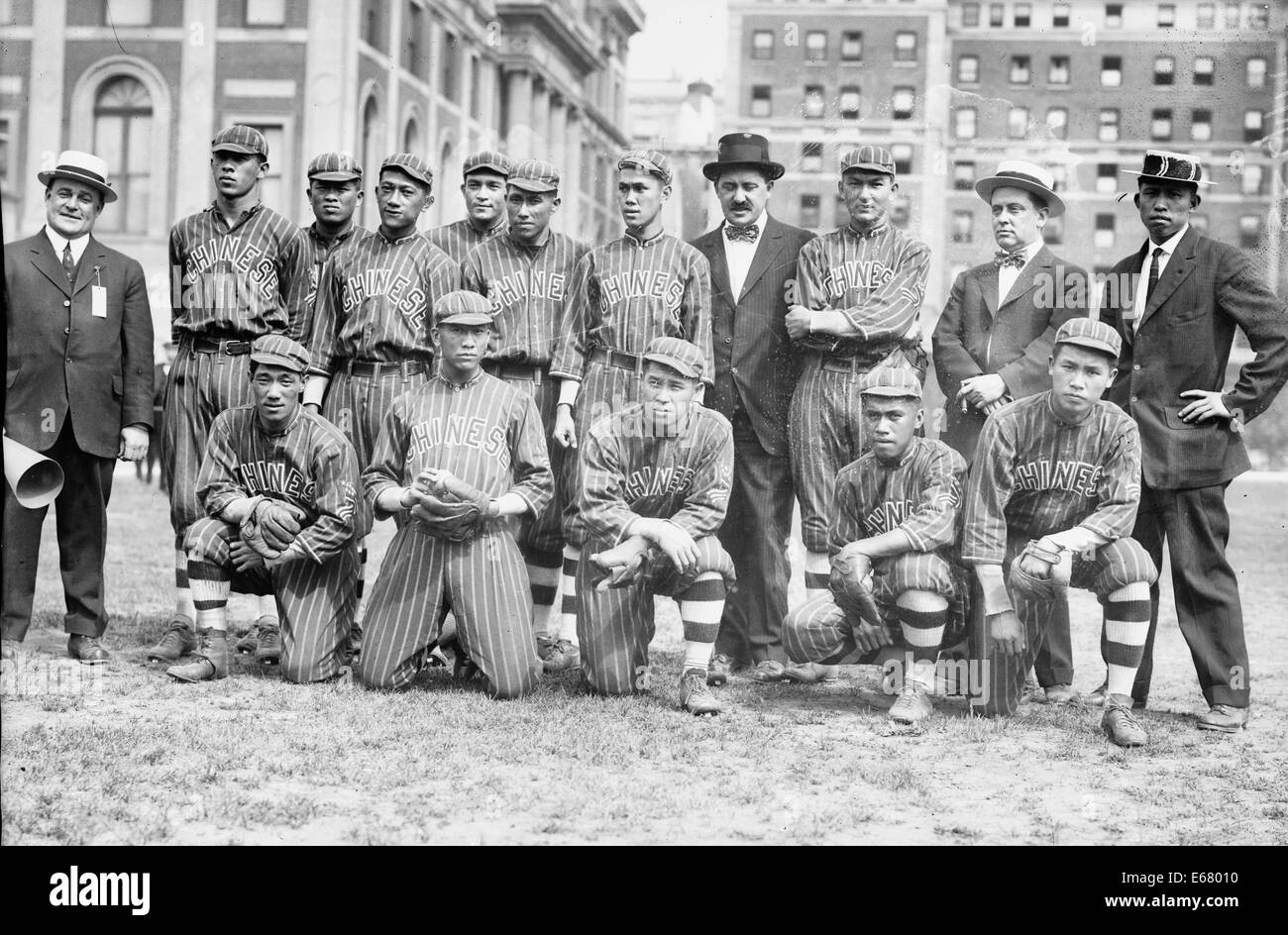 Chinesischen amerikanischen Baseball-Team aus Hawaii getreten in die Vereinigten Staaten gegen Uni-Teams zu spielen. Dieses Team spielte Columbia University Team am 31. Mai 1914. Stockfoto