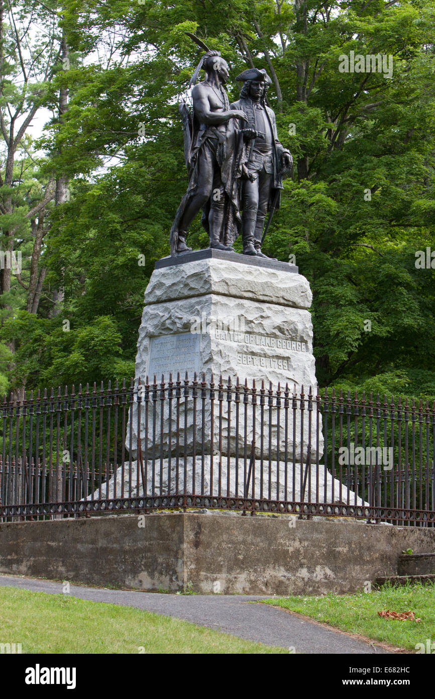 Denkmal für die Schlacht von Lake George, Lake George, New York. Stockfoto