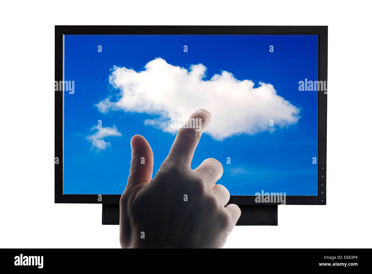 Konzept für Cloud computing und Cloud-Daten-Speicher Stockfoto