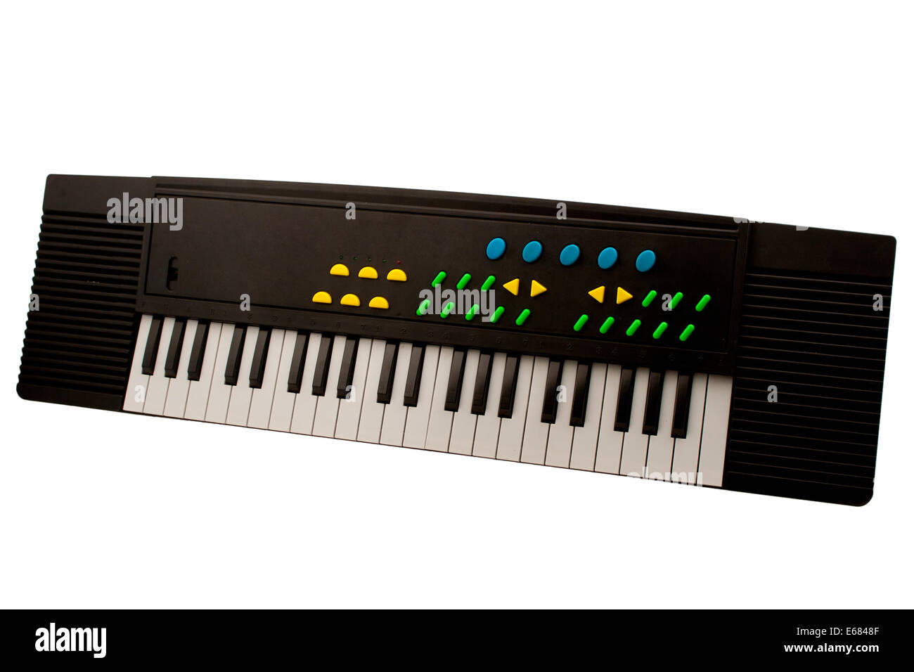 Synthesizer isoliert auf weißem Hintergrund elektronische Tastatur isoliert auf weißem Hintergrund Stockfoto