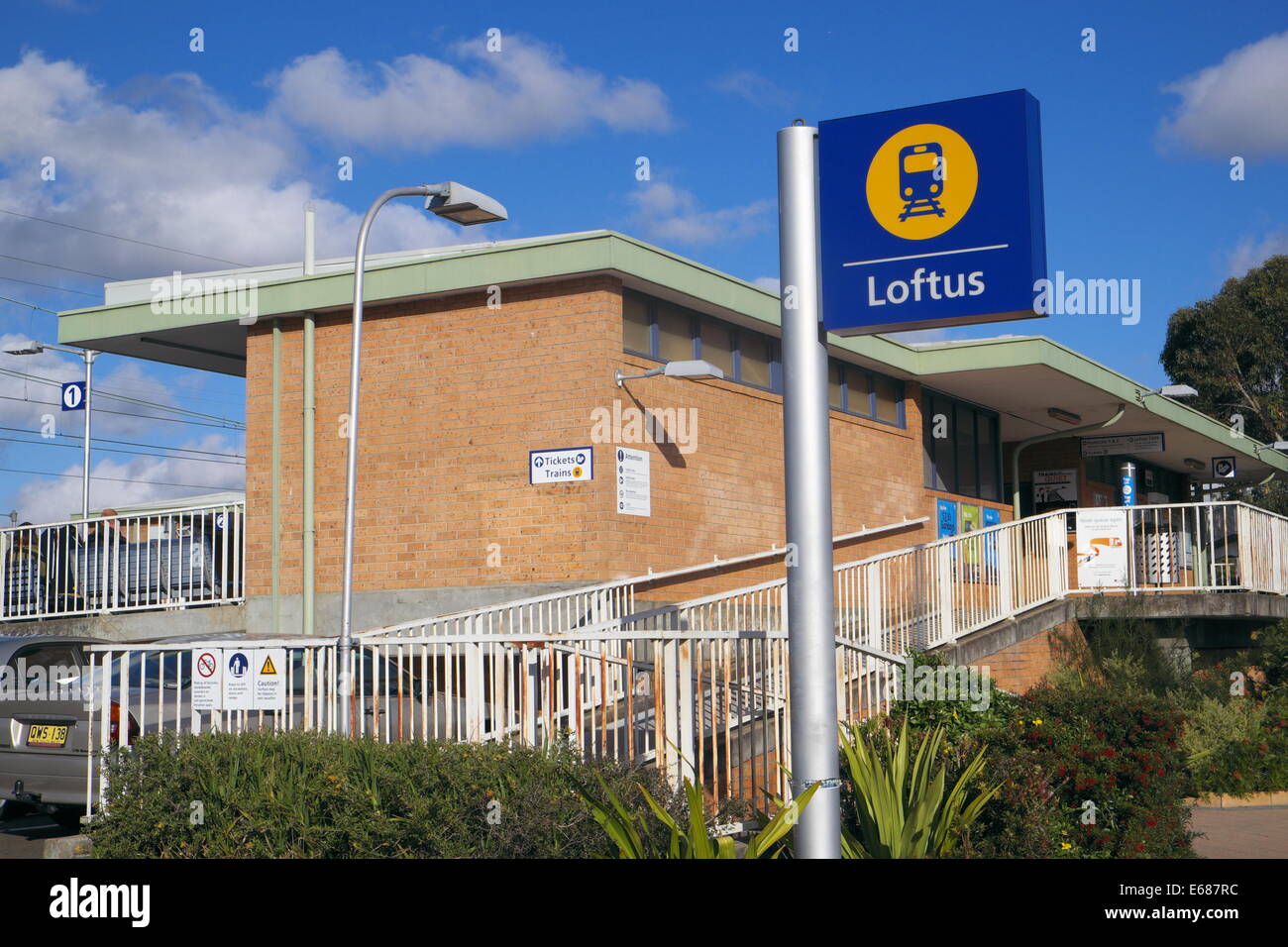 Loftus Bahnhof im südlichen Sydney liegt auf der östlichen Vororte und Illawarra Linie, new South Wales, Australien Stockfoto