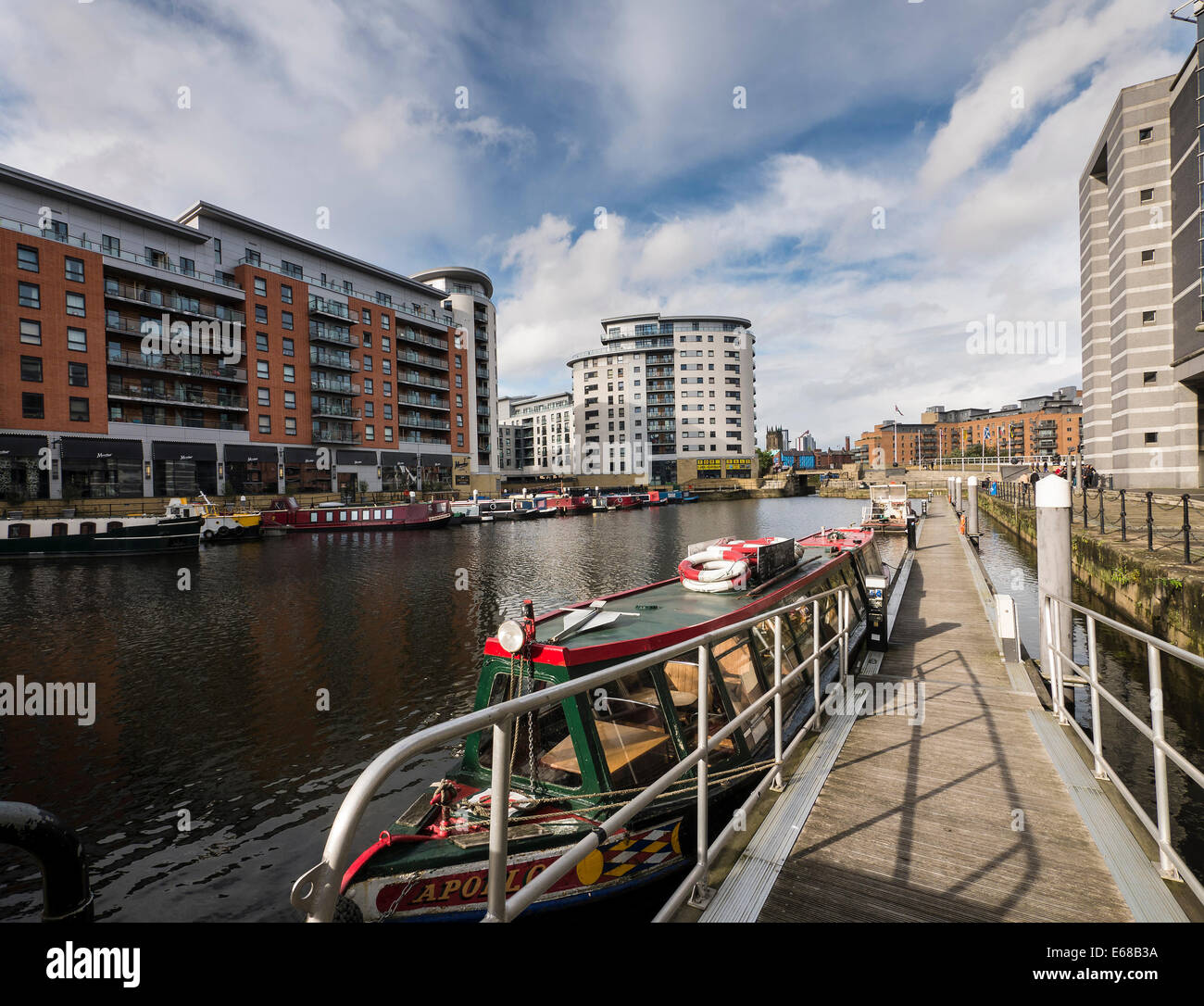 Clarence Dock, Kanal-Becken, Riverside, Leeds, West Yorkshire Stockfoto