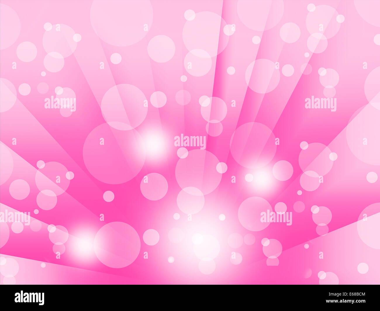 Pink Bubbles Hintergrund bedeutet leuchtenden Kreisen und Strahlen Stockfoto