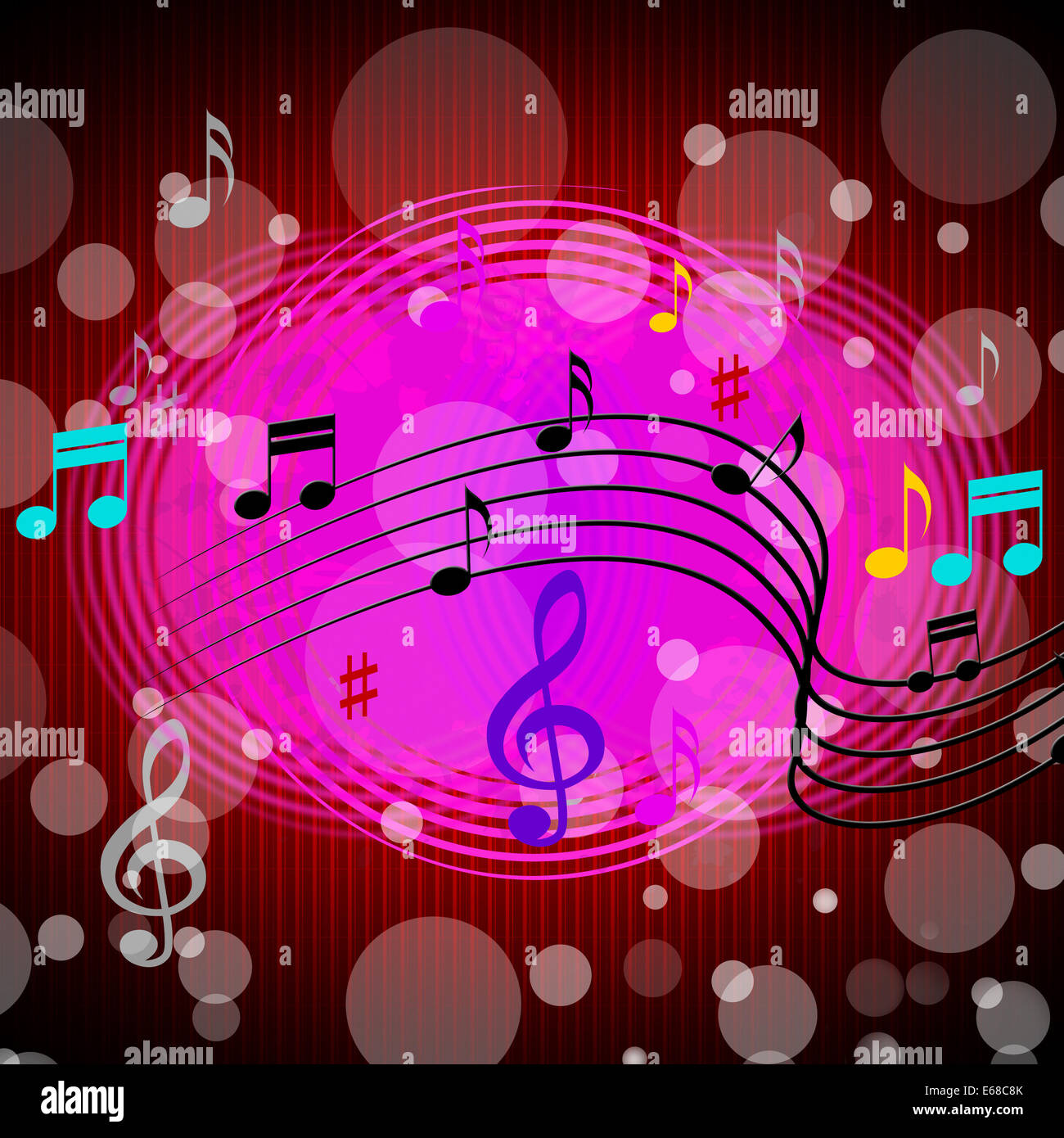 Musik CDs Hintergrund Bedeutung spielen Rock und Bubbles Stockfoto