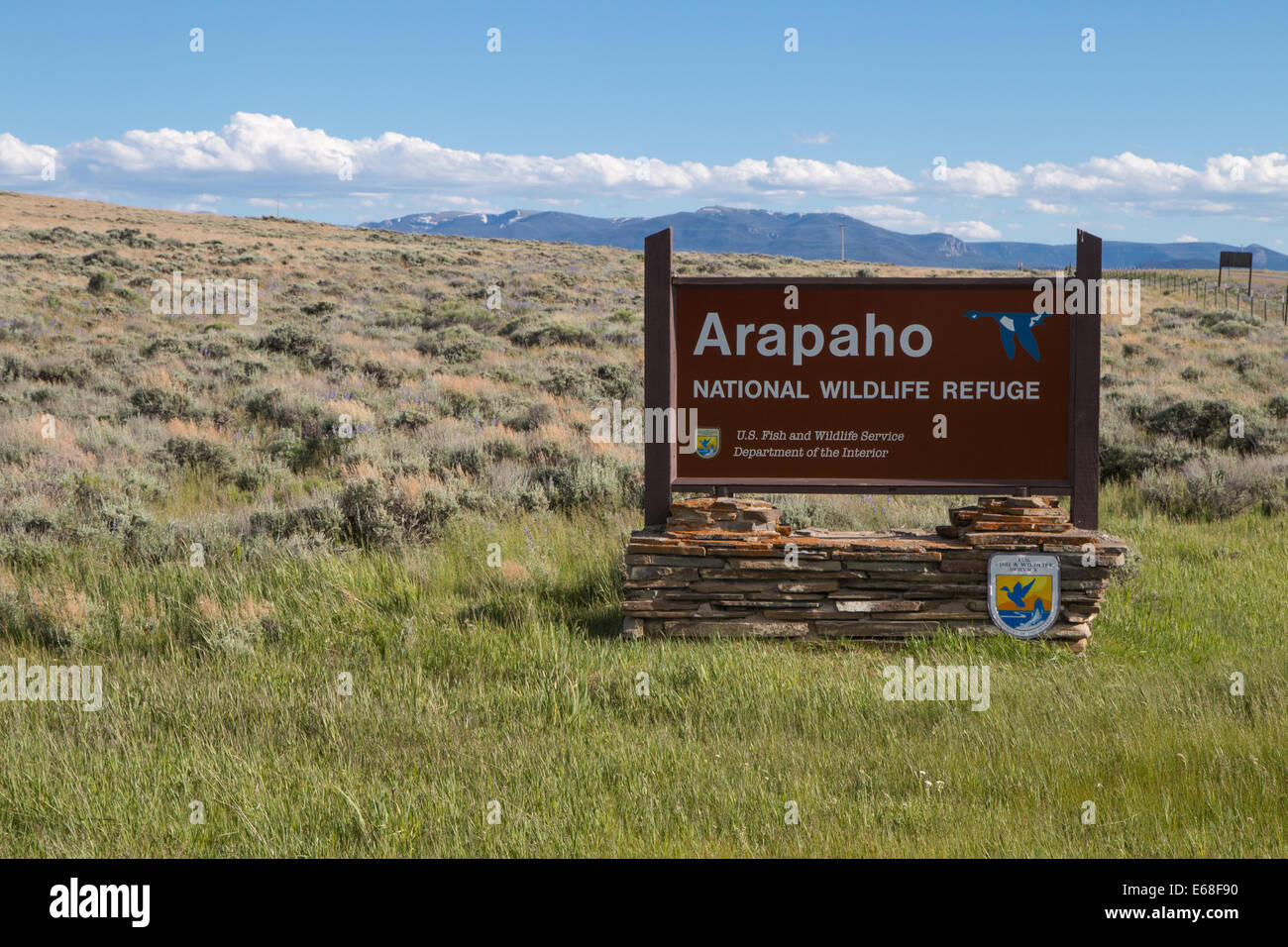 Arapaho National Wildlife Refuge Zeichen Stockfoto