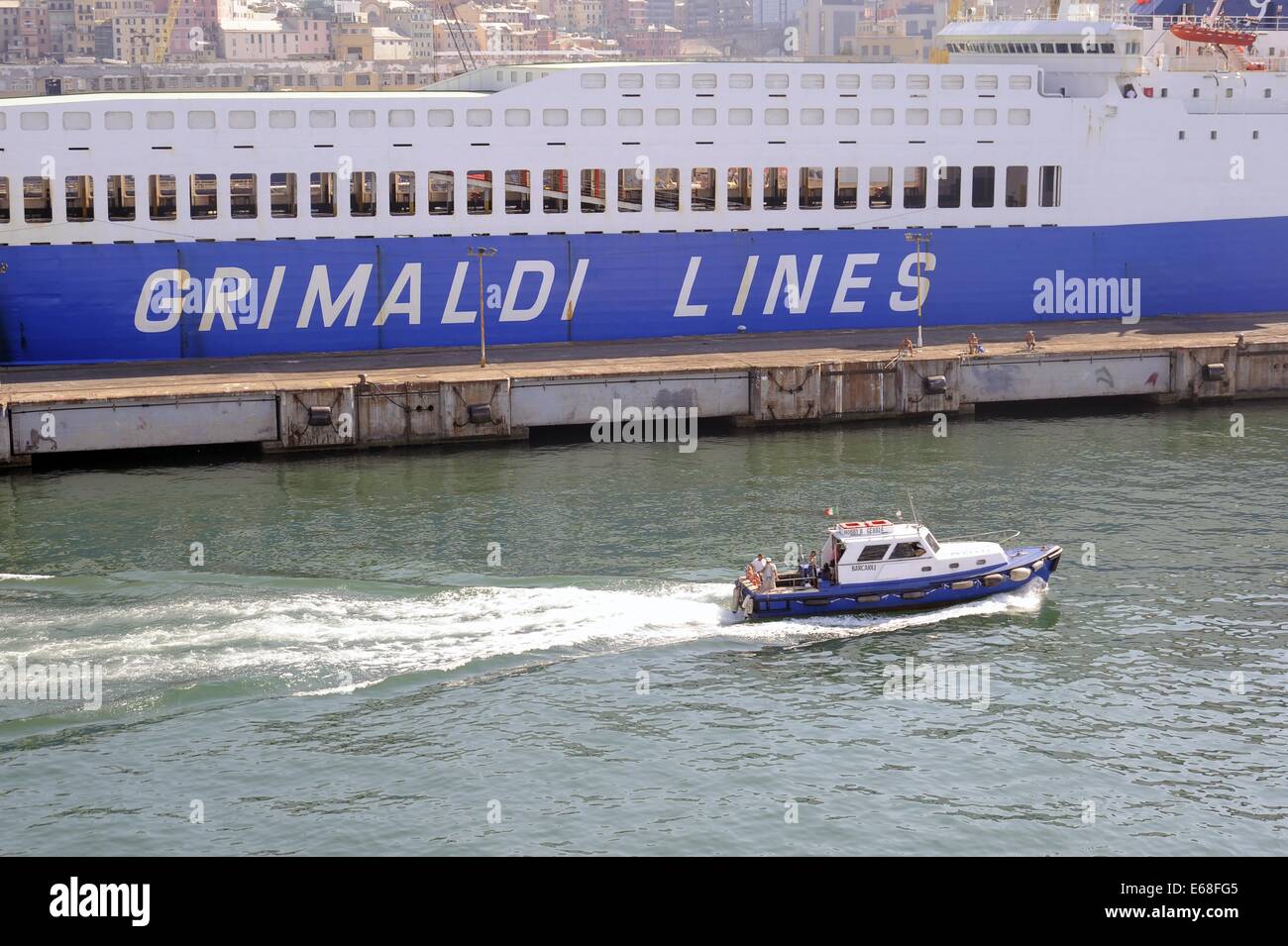 Genua Fährhafen (Italien), der Grimaldi Lines Unternehmen Stockfoto