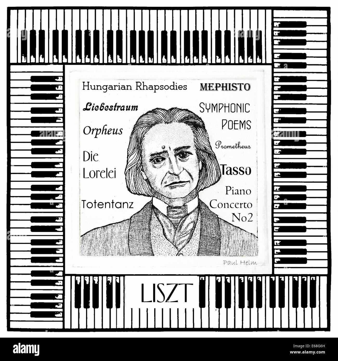 Porträt von Franz Liszt, ungarischer Komponist, 1811-1886 Stockfoto