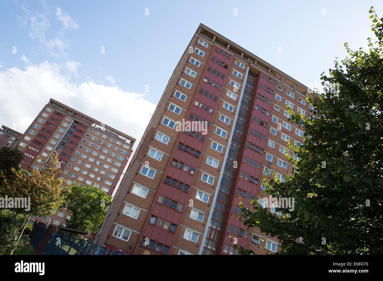 Rat-Hochhäuser in der Nähe von the centre of Birmingham zwischen neuen John und Uxbridge Straße, das St George Estate. Stockfoto