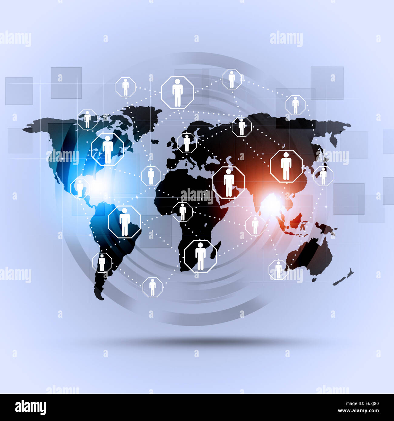 Konzept-Schnittstelle von globalen Web-Verbindungen und Kommunikation Stockfoto