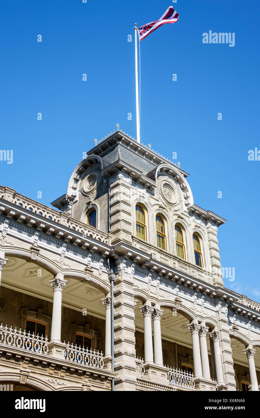 Honolulu Hawaii, Oahu, Hawaiian, Iolani Palast, königliche Residenz, außen, Besucher reisen Reise touristischer Tourismus Wahrzeichen, Kultur cultura Stockfoto