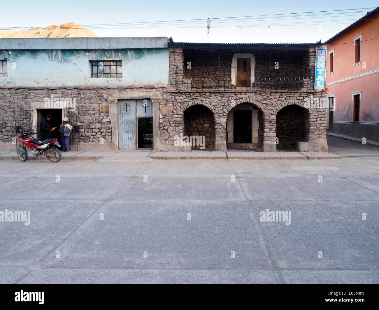 Steinhaus Fassade in den wichtigsten Platz Chivay - Peru Stockfoto