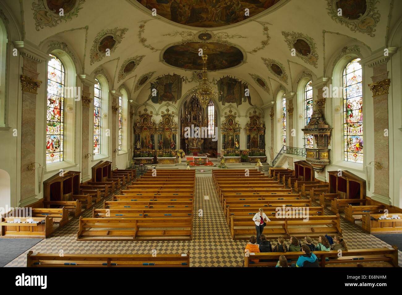 im Inneren der Kathedrale St. Mauritius in Appenzell, Klub Stockfoto