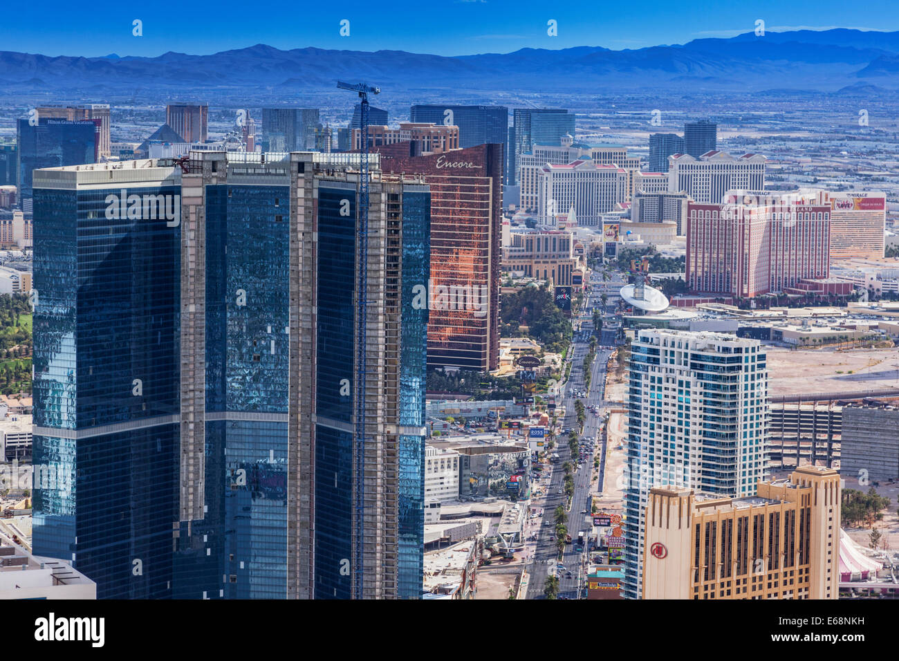 Luftaufnahme des Las Vegas Strip. Stockfoto