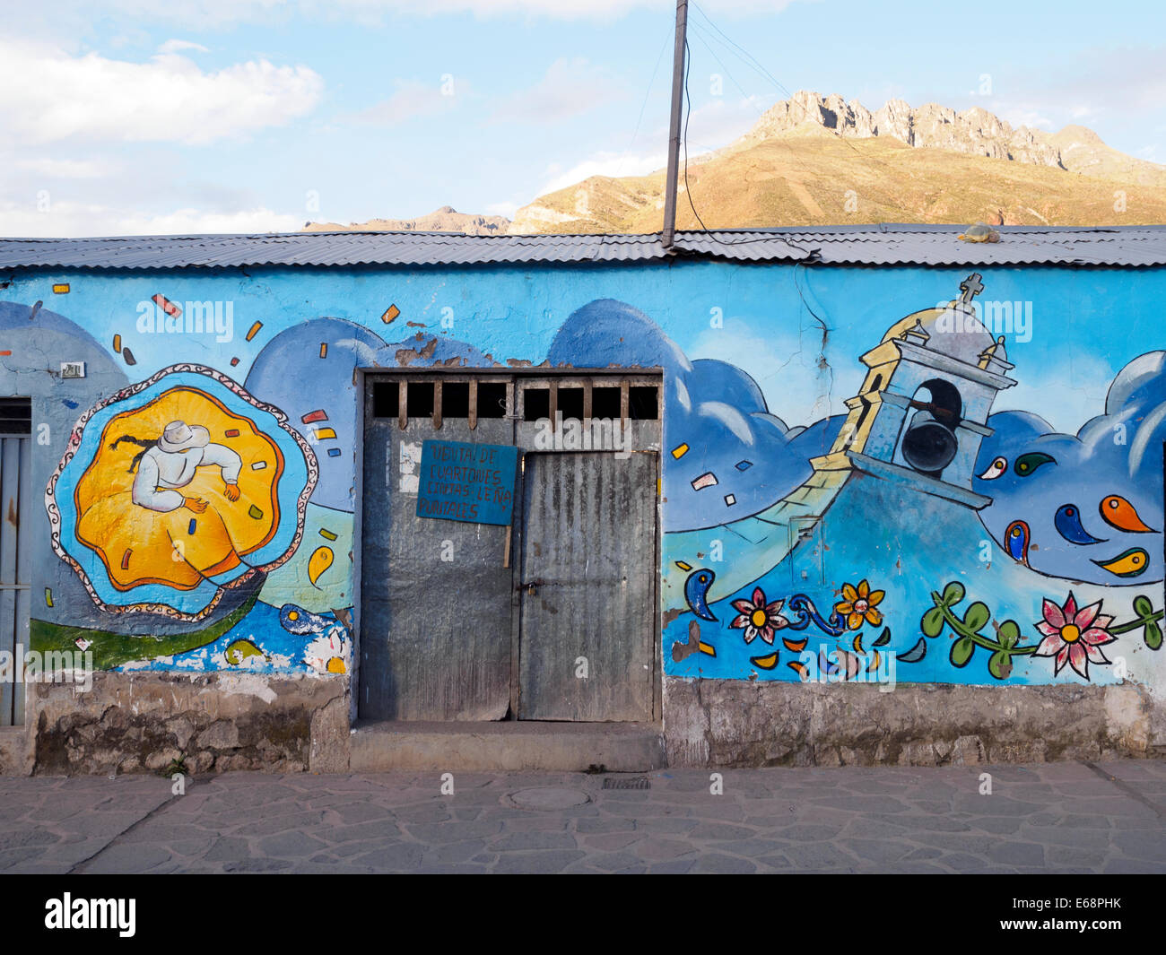 Graffiti Wandmalereien - Chivay, Peru Stockfoto