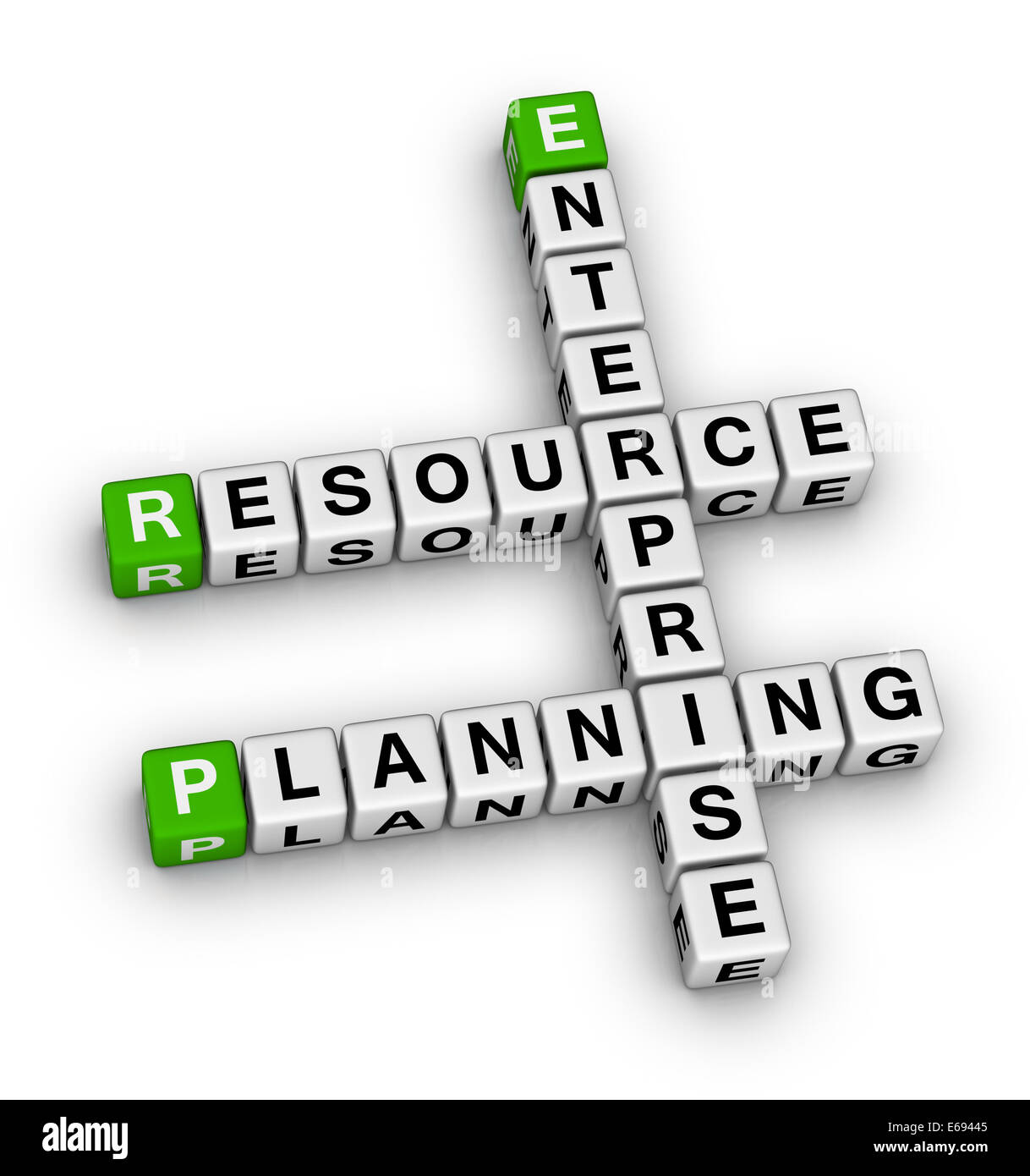 Enterprise Resource planning Kreuzworträtsel Stockfoto