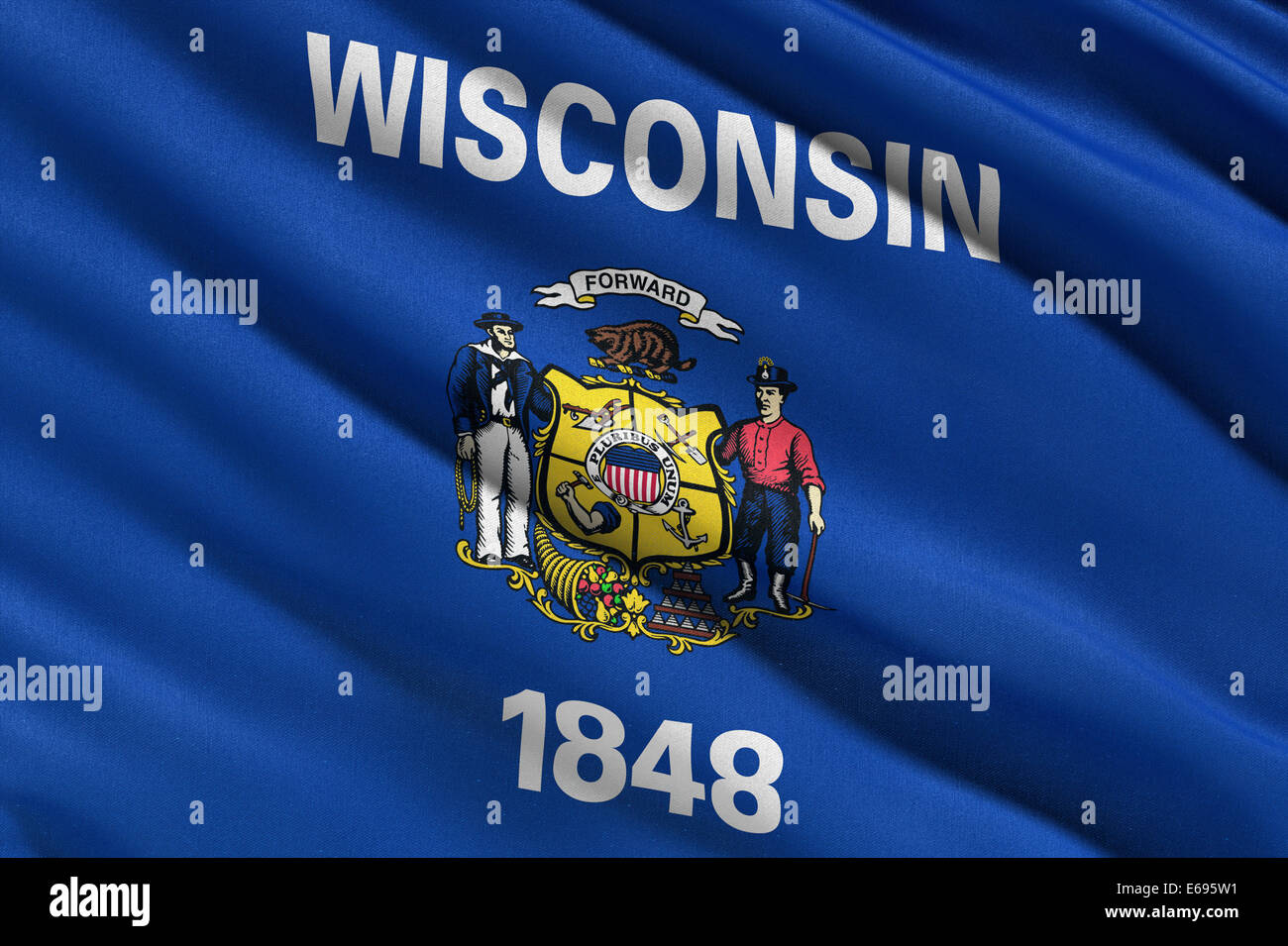 Flagge von Wisconsin Stockfoto