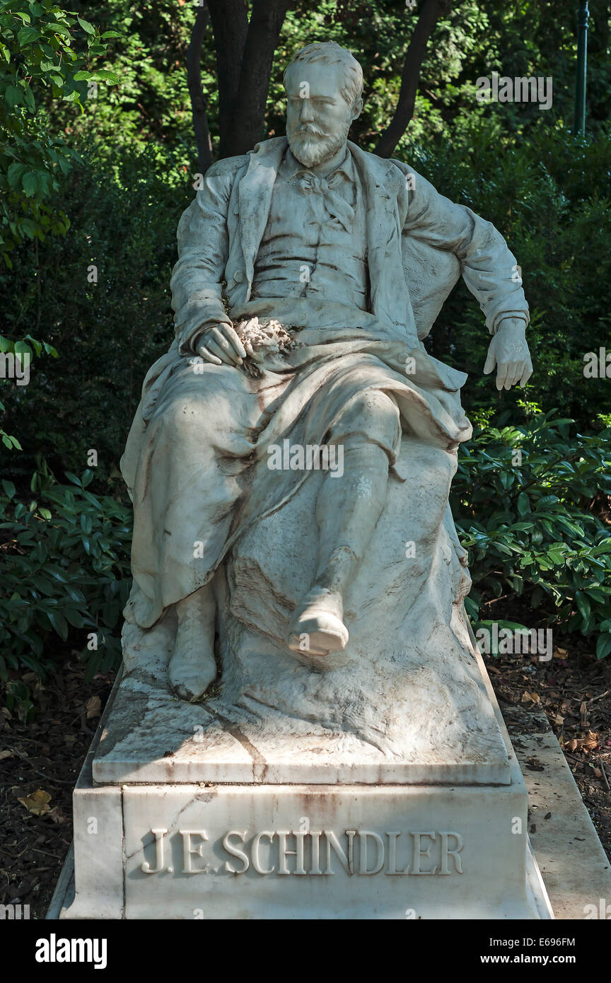 Denkmal des Landschaftsmalers Emil Jakob Schindler 1842-1892, Stadtpark Stadtpark, Wien, Wiener, Österreich Stockfoto