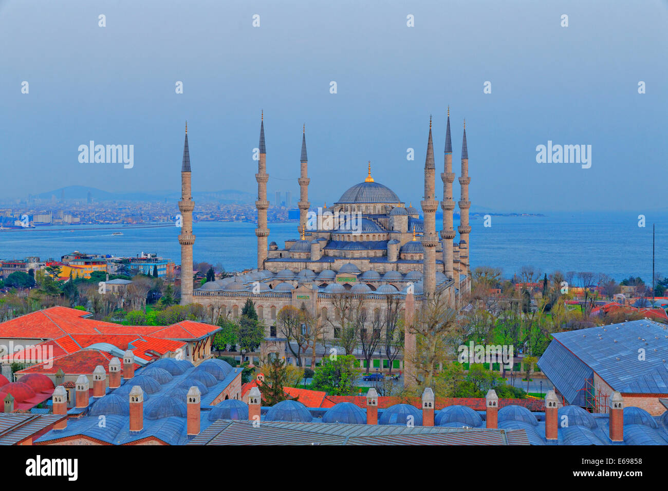 Blaue Moschee, Sultan Ahmed Mosque, Sultanahmet Camii, Sultanahmet, Istanbul, Europäische Side, Türkei Stockfoto