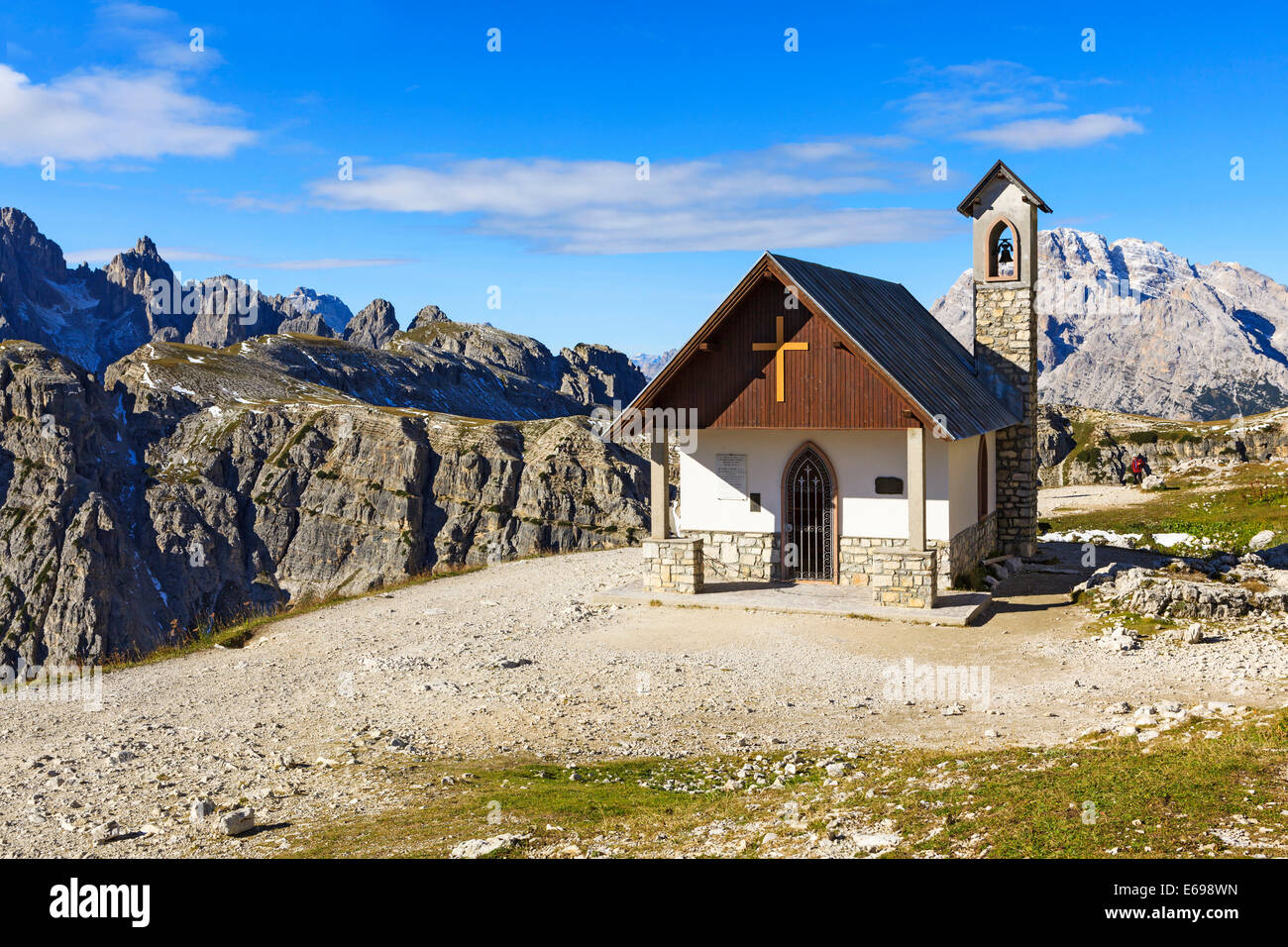 Kapelle auf dem Weg zur Laveredo Hütte, Südtirol, Italien Stockfoto