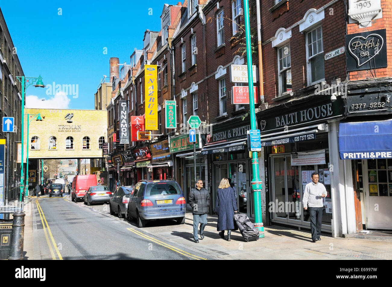 Brick Lane, Tower Hamlets, East London, England, Vereinigtes Königreich Stockfoto