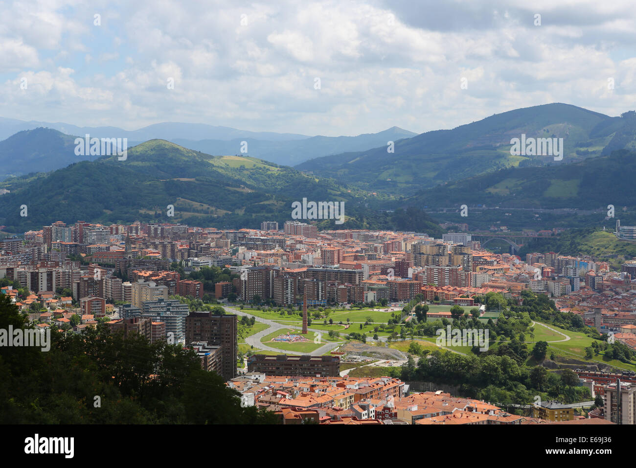 Panorama auf das Zentrum von Bilbao, Baskenland, Spanien. Stockfoto