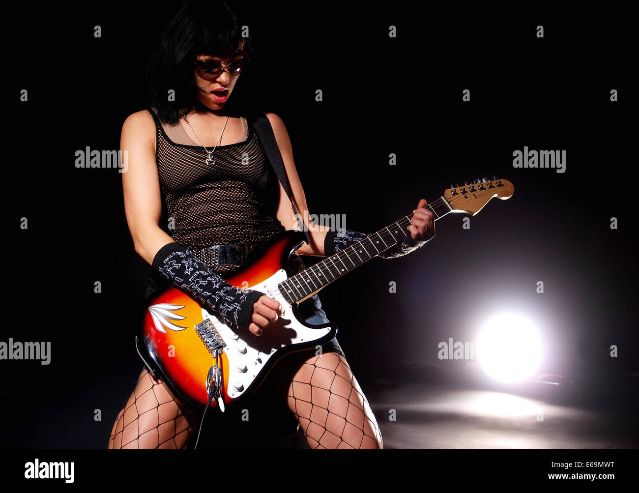 cool, Musiker, Gitarrist, Rock-Konzert Stockfoto