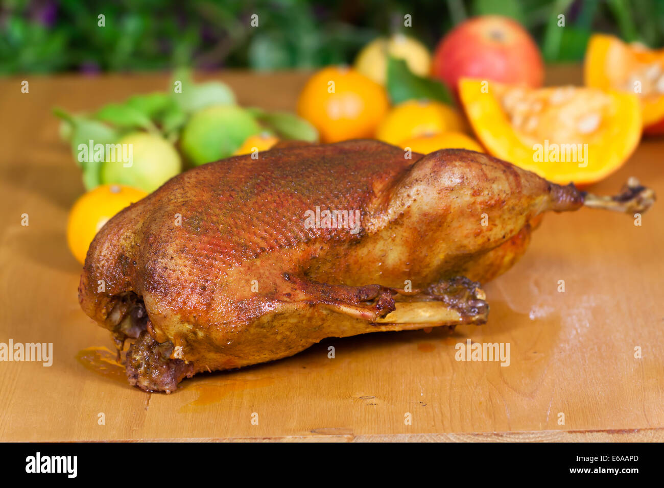 Roast Dinner, gebratene Gans, Ente Fleisch Stockfotografie - Alamy