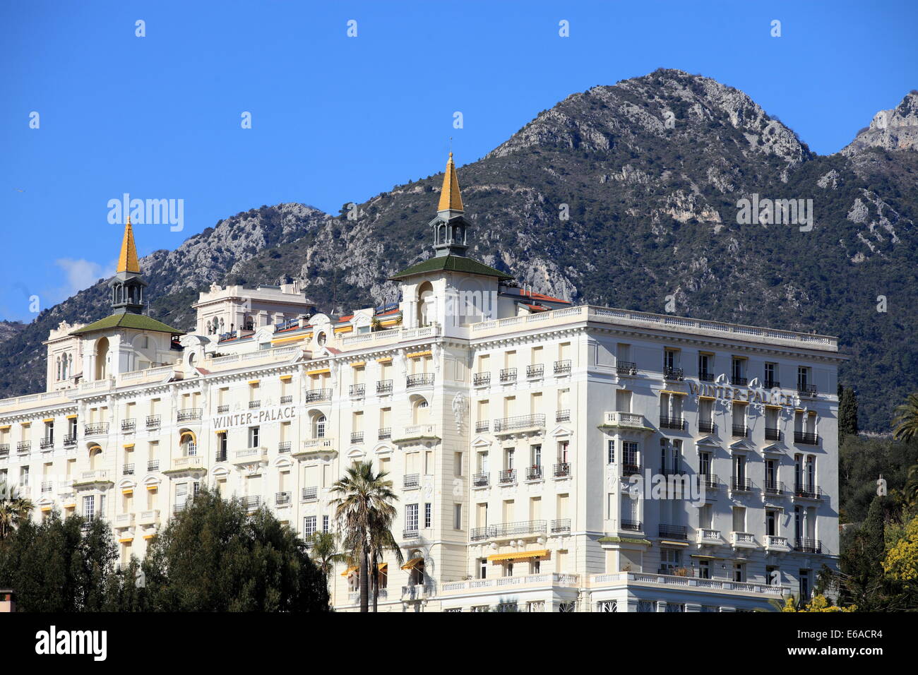 Die Winter Palast Gebäude von Menton, Côte d ' Azur. Frankreich. Stockfoto