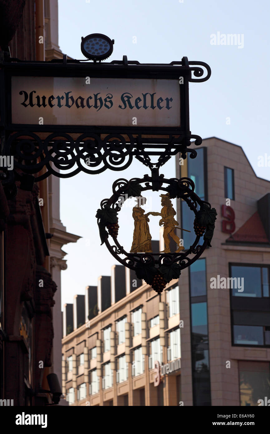 Leipzig Mädler Passage Auerbachs Keller Stockfoto