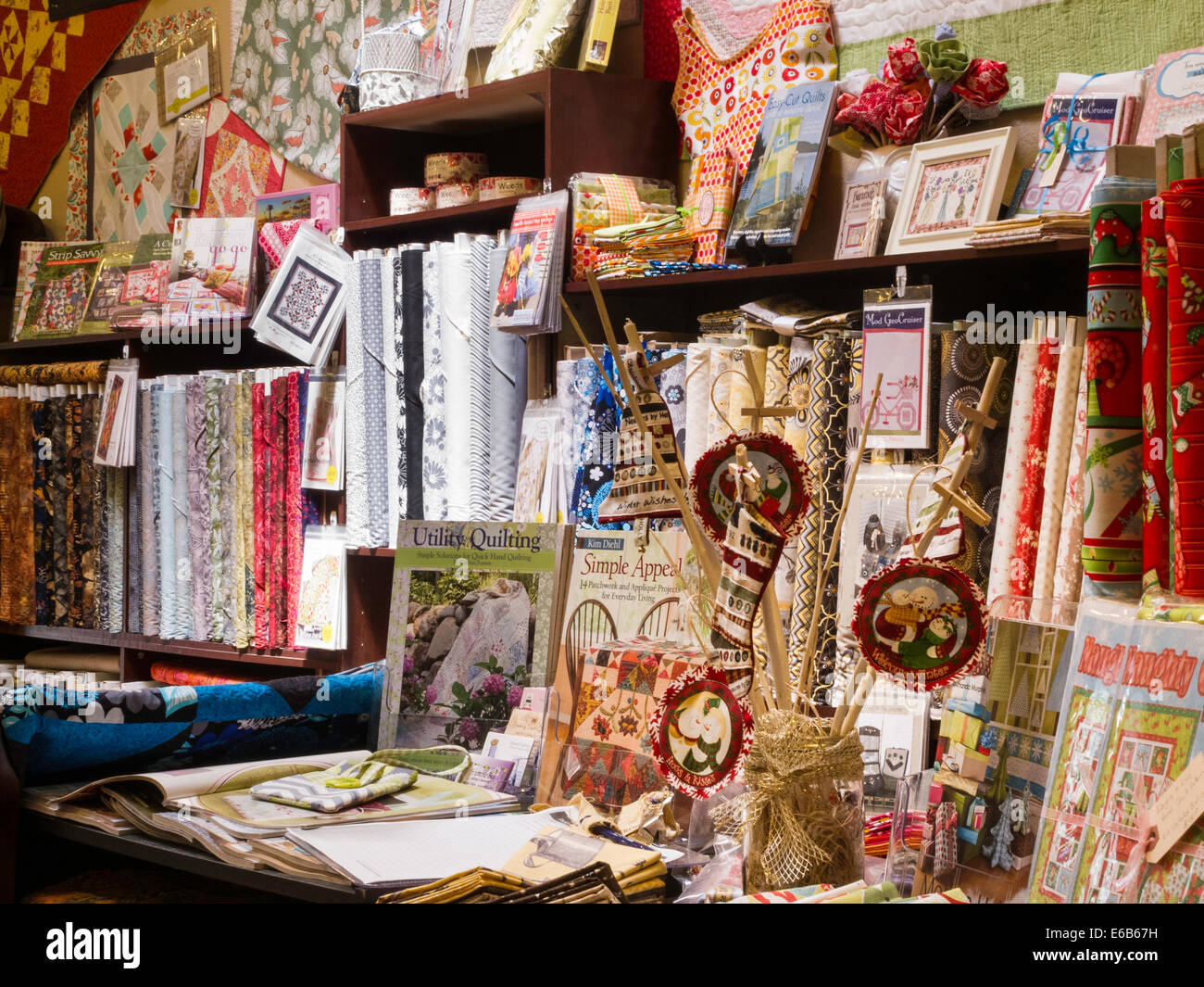 Kaktusfeige Quilts, Last Chance Gulch Pedestrian Mall, Helena, Montana Stockfoto