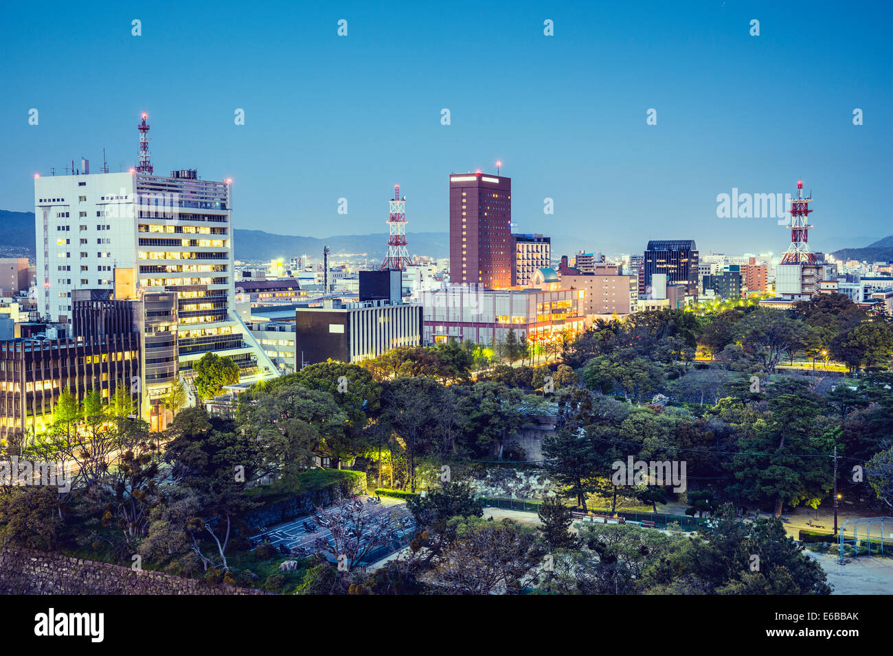 Wakayama, Japan Innenstadt Stadtbild. Stockfoto