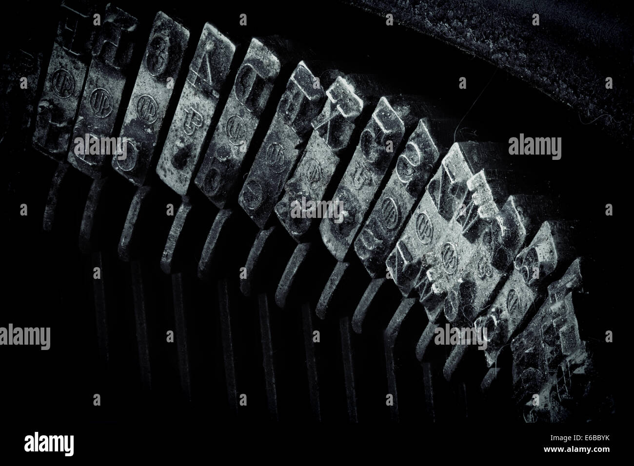Makro-Detail von einer Underwood Schreibmaschine Stockfoto