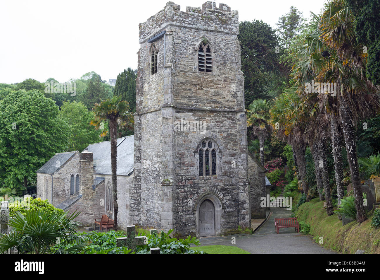 St Just in Roseland Kirche, Cornwall, England Stockfoto