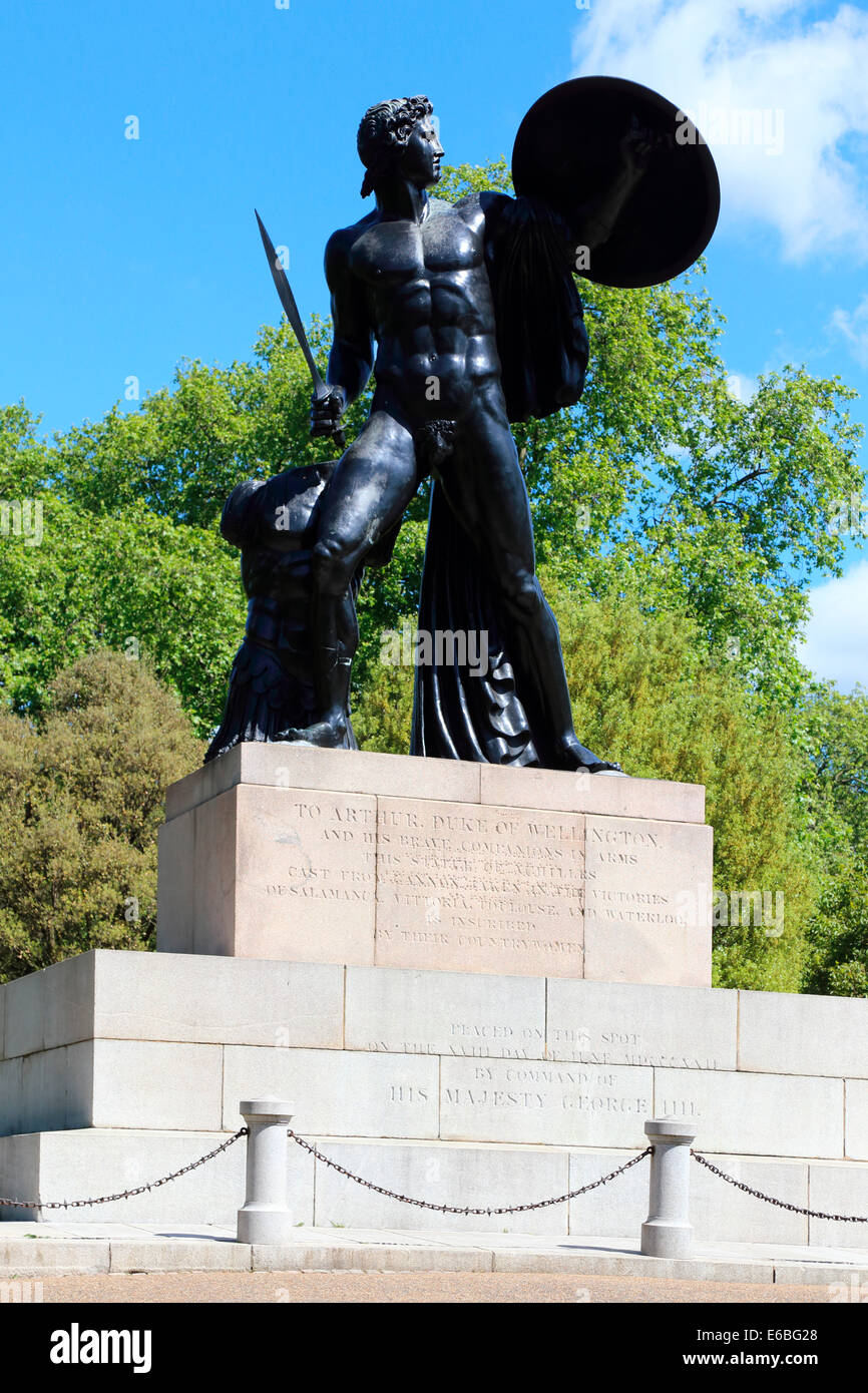 Großbritannien-Großbritannien-London-City von Westminster Hyde Park Achilles von Richard Westmacott Stockfoto