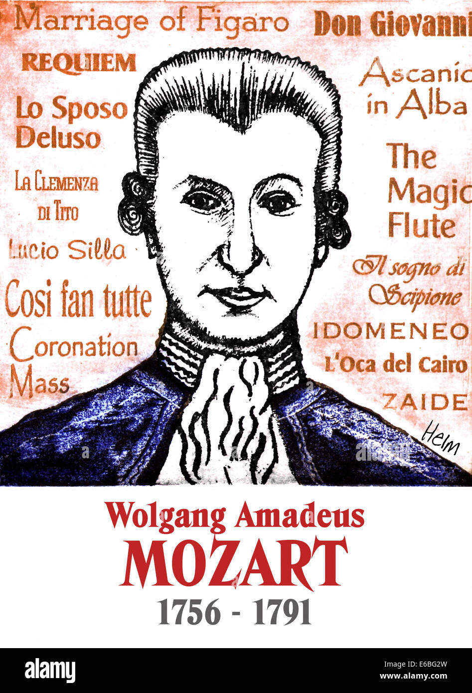 Wolfgang Amadeus Mozart, österreichischer Komponist, 1756-1791 Stockfoto