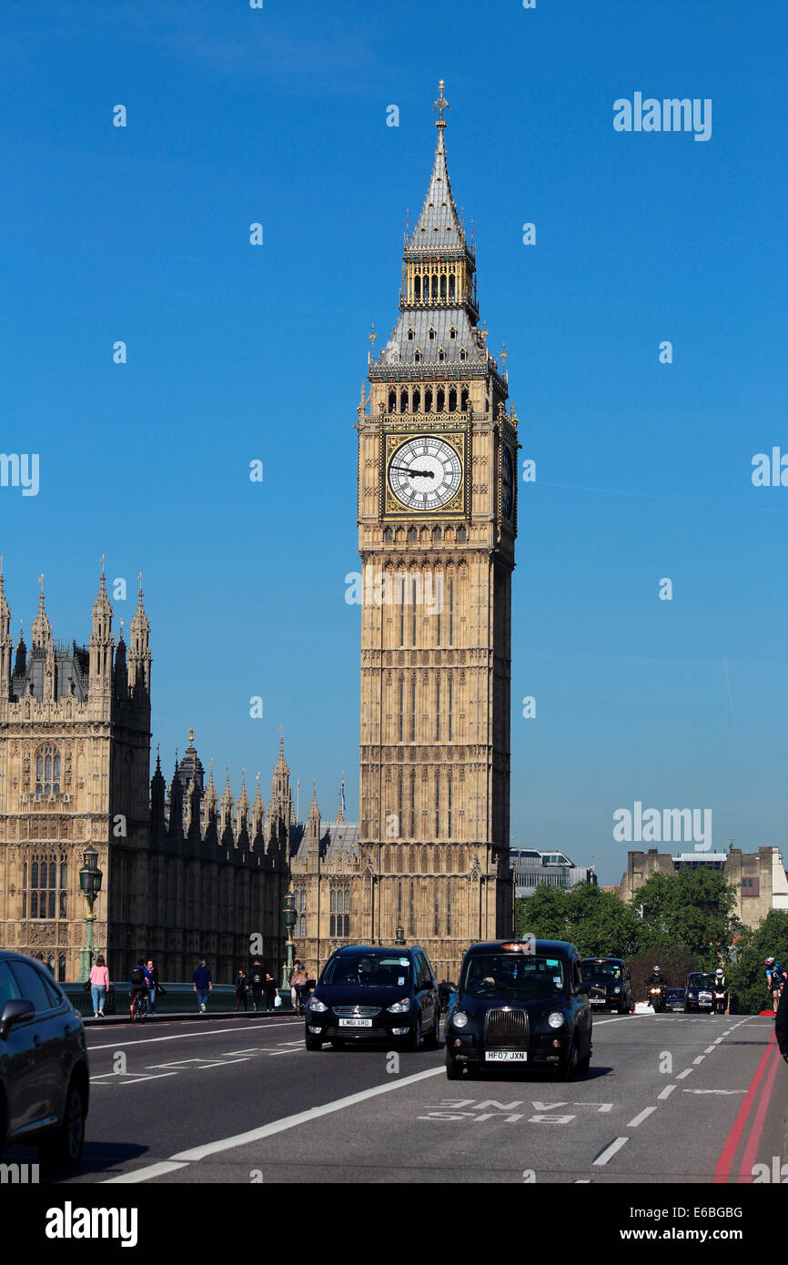 Großbritannien große Großbritannien London Stadt von Westminster Themse Themse Big Ben Westminster Bridge Stockfoto