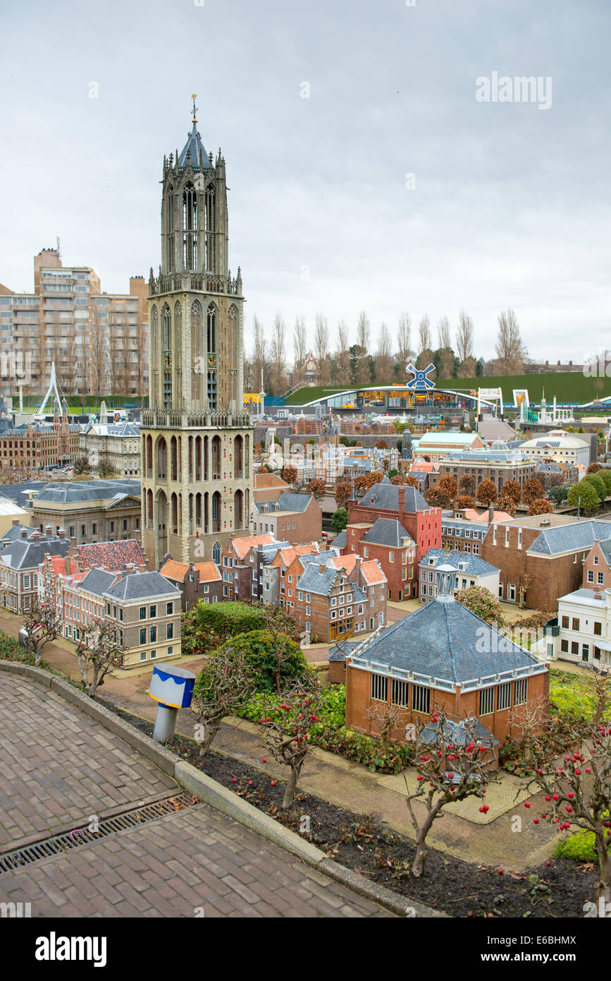 Madurodam in den Haag, Niederlande. Miniatur-Stadt und touristische Attraktion mit Architektur und typisch niederländische Szenen Stockfoto