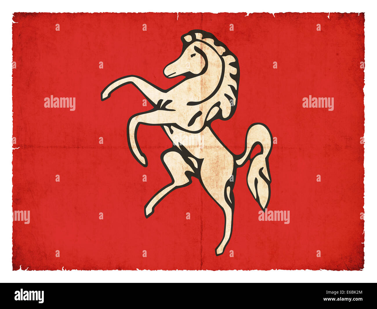 Flagge der britischen Grafschaft Kent im Grunge-Stil erstellt Stockfoto