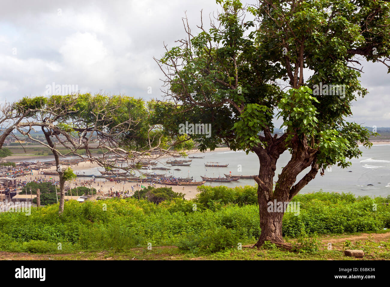 Fischerdorf am Apam, Ghana, Afrika Stockfoto