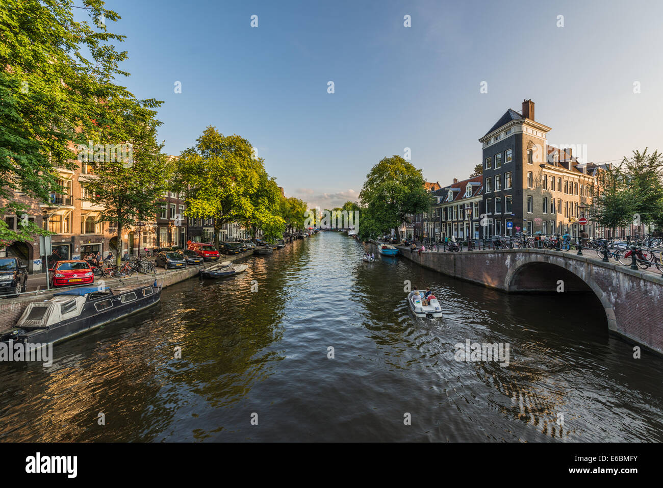 Typische Website von Amsterdam mit der Prinsengracht Stockfoto