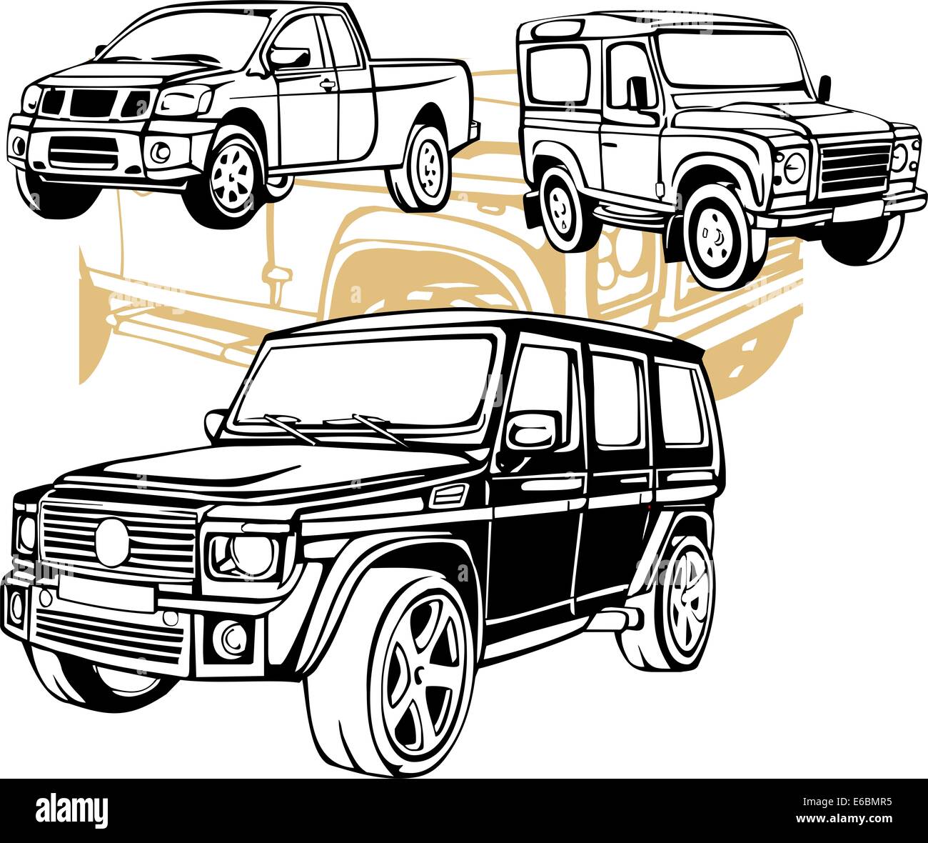 Off-Road Cars - Set. Stockfoto