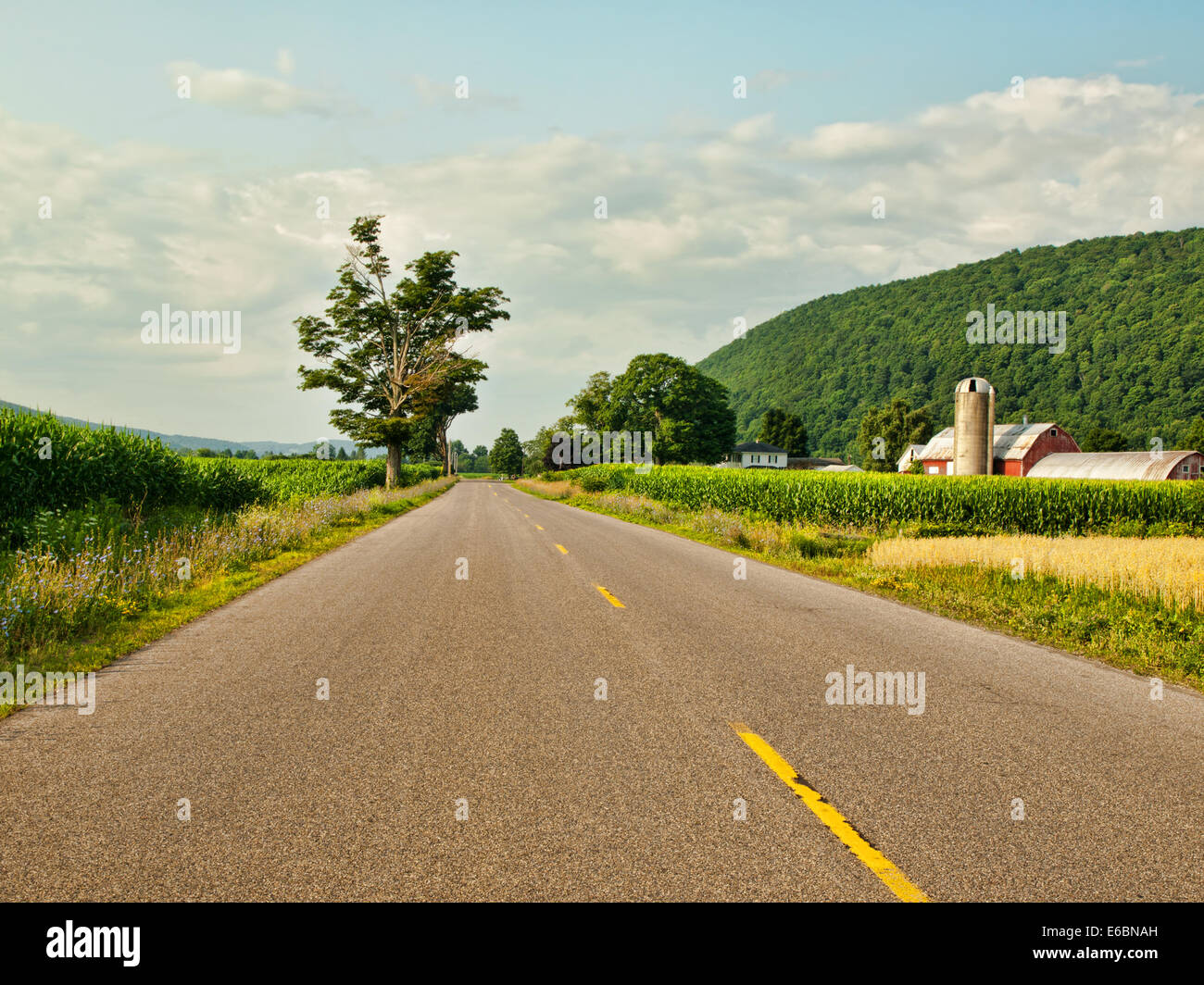 Landstraße in der kleinen Stadt Amerika Stockfoto
