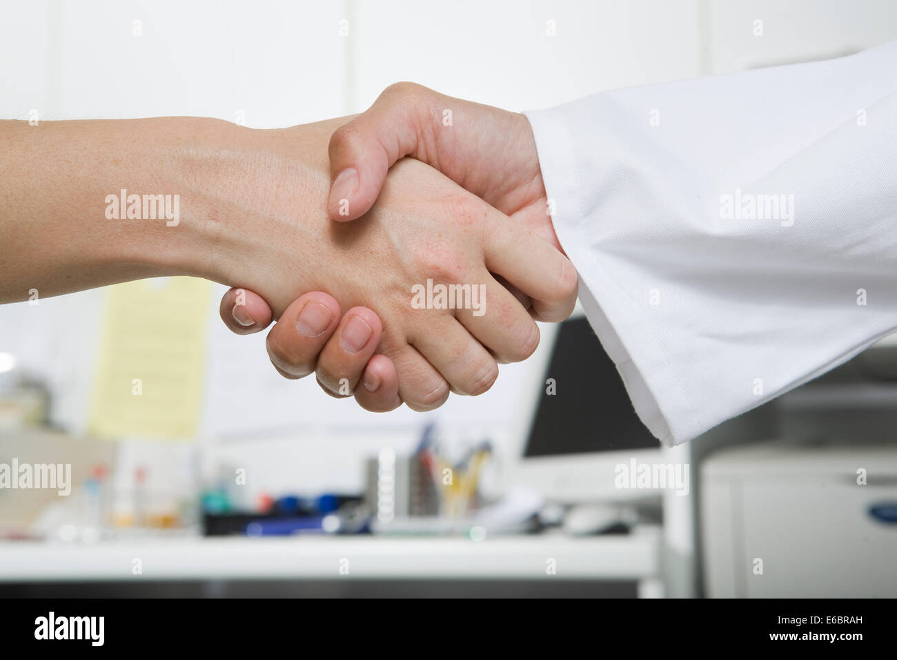 Handshake, Gruß, auf Wiedersehen, Arzt Stockfoto