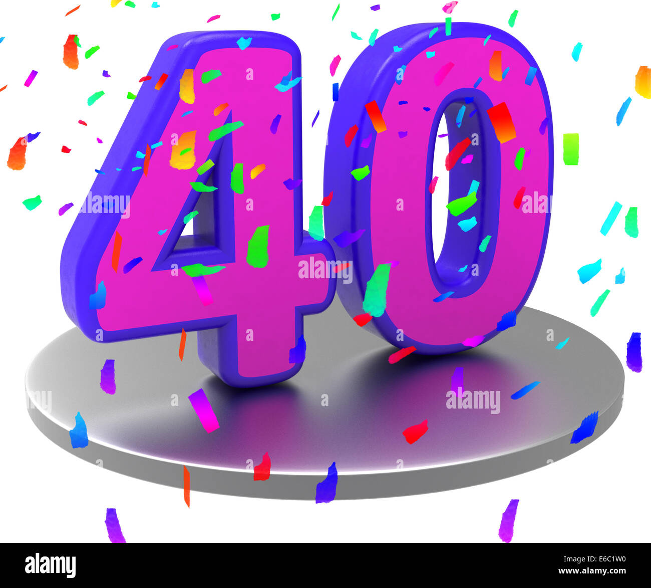 Vierzig zeigen glückliche Geburtstag und Hochzeit Stockfoto