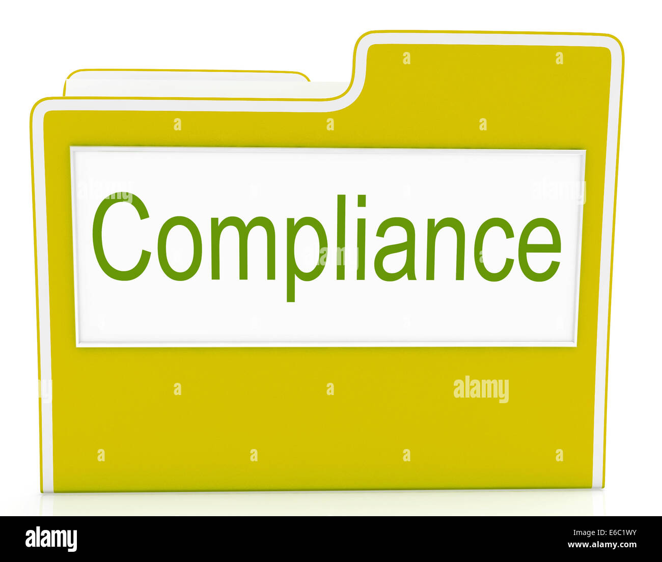 Datei zeigt Compliance zustimmen und entsprechen Stockfoto