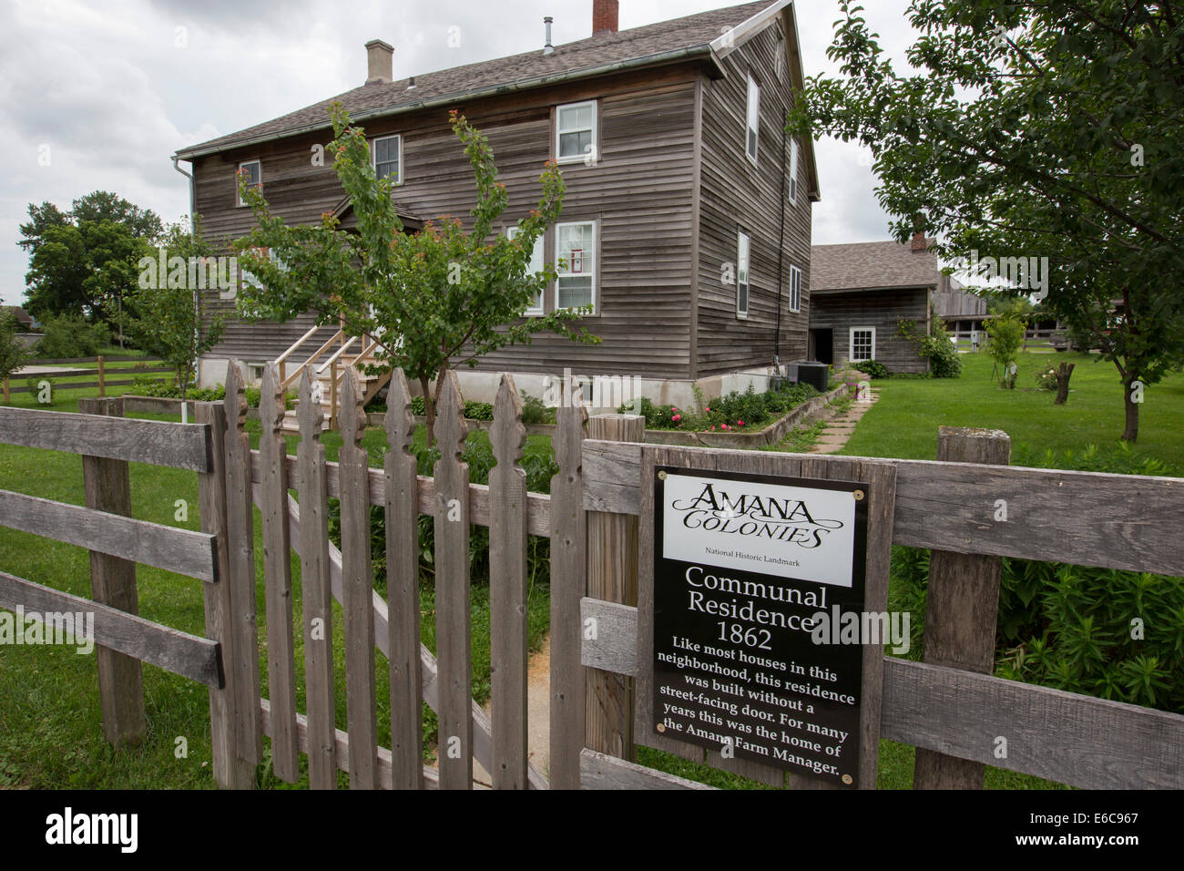 Amana, Iowa - kommunale Amana Colonies, im Jahre 1855 von deutschen Einwanderern gegründet. Stockfoto